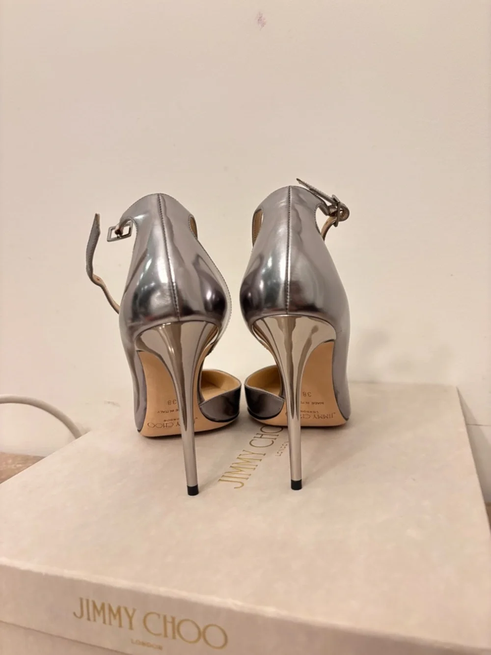 AUTHENTIC Jimmy Choo Lucy 100 colour Steel D’orsay - Picture 5 of 16